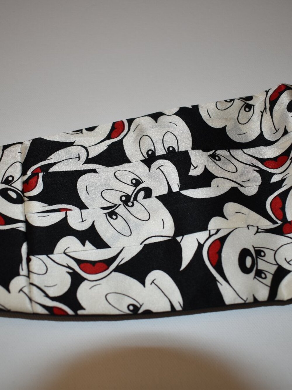 Vintage 90s Mickey Inc. Disney Silk Cummerbund - Mickey Mouse Face Print-Silk
